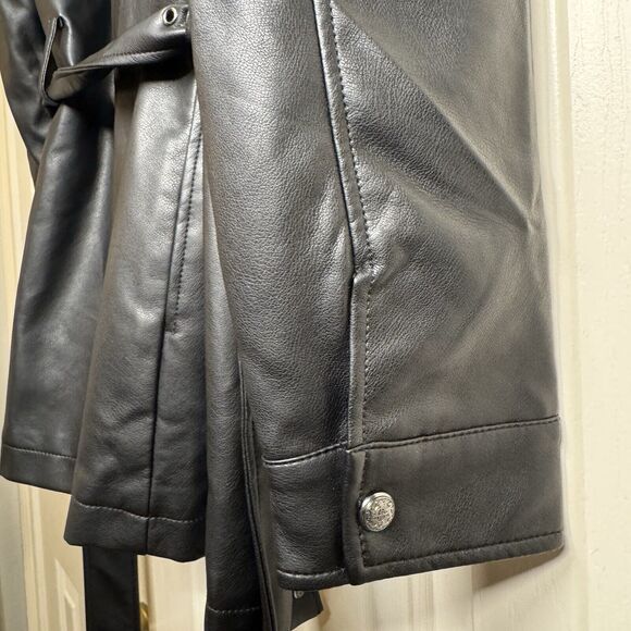 Rebecca Minkoff Women's Vegan Leather Shirt Jacket Black Size Small PRISTINE - Picture 7 of 8